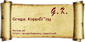 Grega Koppány névjegykártya